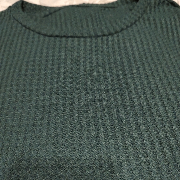 ◾🌿◾NWOT Men's Hunter Forest Pine Green Solid Waffle Weave Knit T-Shirt - 2XL - Picture 9 of 15